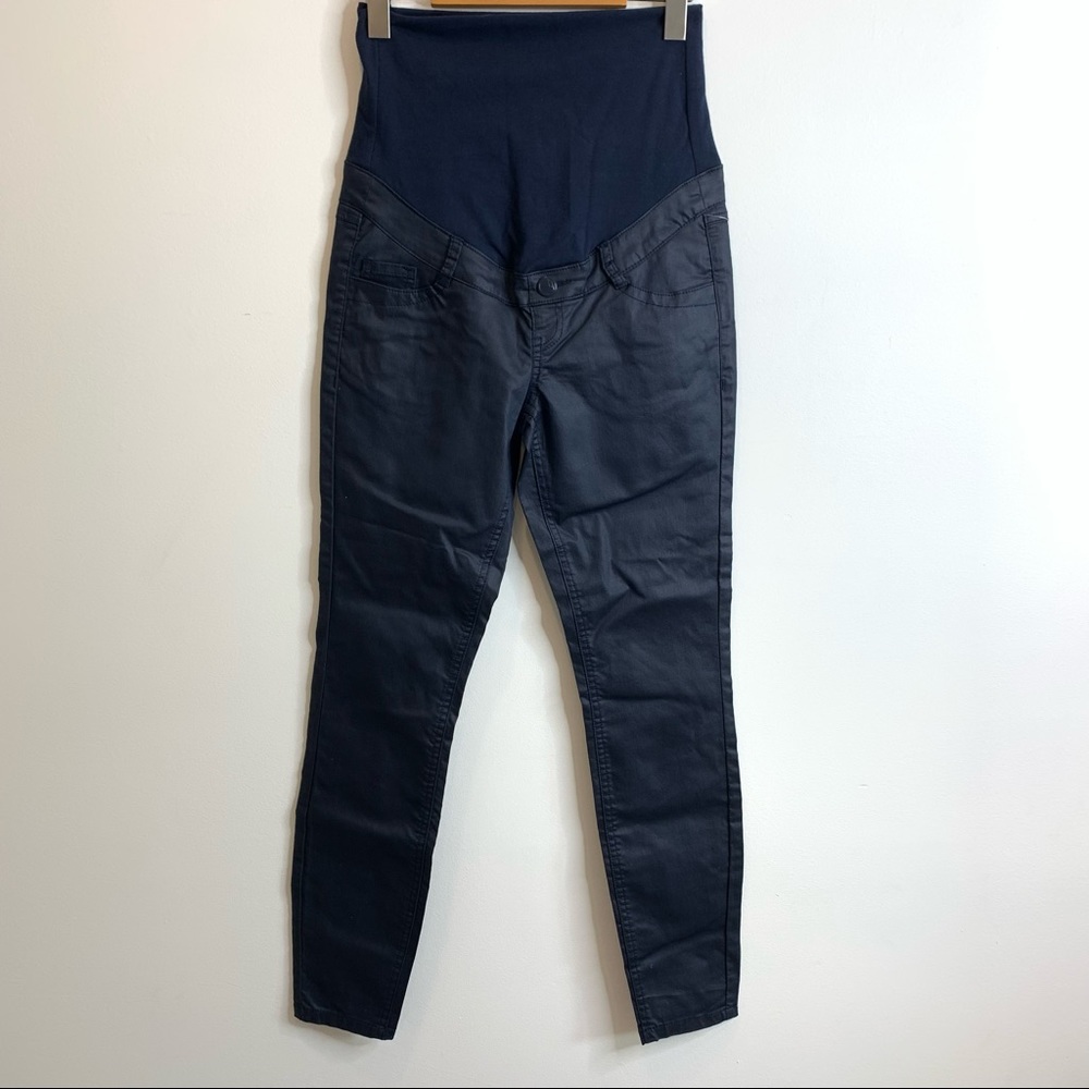 Thyme Maternity Coated Denim Jeggings Blue